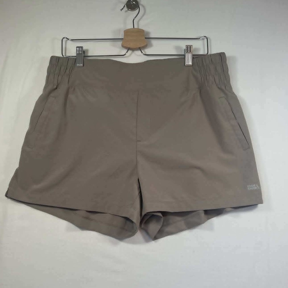 Eddie Bauer Travex Womens XL Shorts Taupe Brown Ripstop Stretch Hiking Outdoor